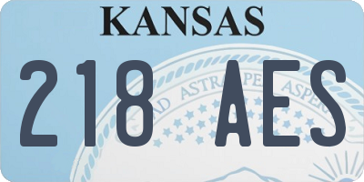 KS license plate 218AES