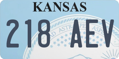 KS license plate 218AEV