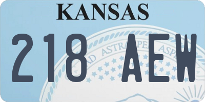 KS license plate 218AEW