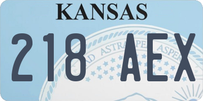 KS license plate 218AEX