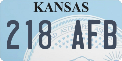 KS license plate 218AFB