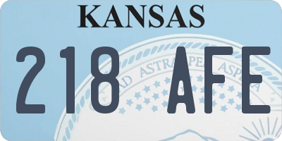 KS license plate 218AFE