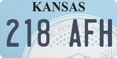 KS license plate 218AFH