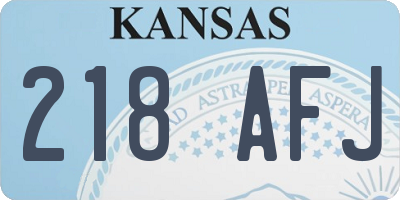 KS license plate 218AFJ