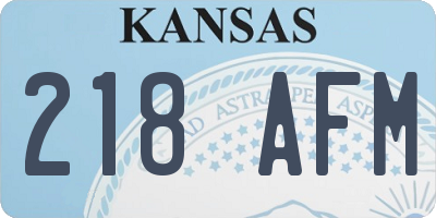 KS license plate 218AFM