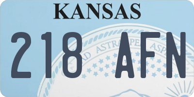 KS license plate 218AFN