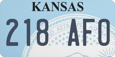 KS license plate 218AFO