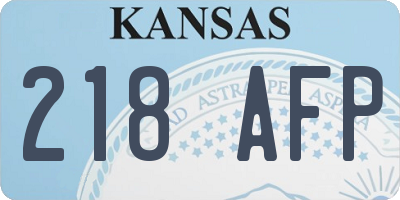 KS license plate 218AFP