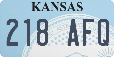KS license plate 218AFQ