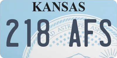 KS license plate 218AFS