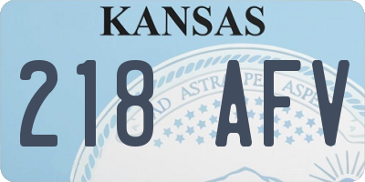 KS license plate 218AFV