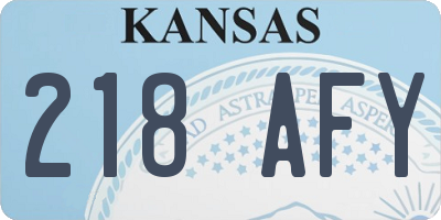 KS license plate 218AFY