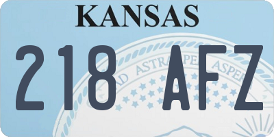 KS license plate 218AFZ
