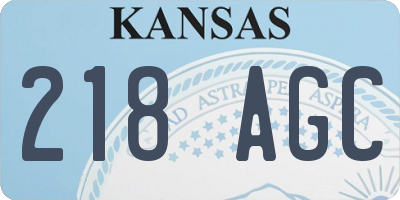 KS license plate 218AGC
