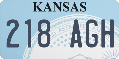 KS license plate 218AGH