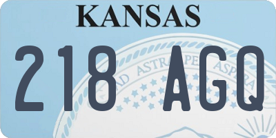 KS license plate 218AGQ