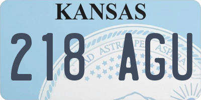 KS license plate 218AGU