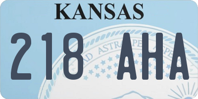 KS license plate 218AHA