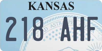 KS license plate 218AHF