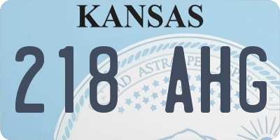 KS license plate 218AHG