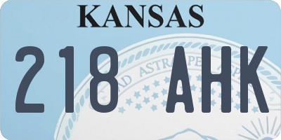 KS license plate 218AHK