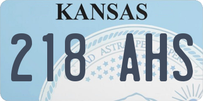 KS license plate 218AHS