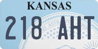 KS license plate 218AHT