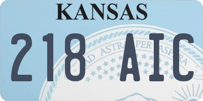 KS license plate 218AIC
