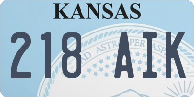 KS license plate 218AIK