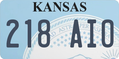 KS license plate 218AIO