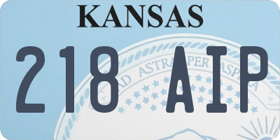 KS license plate 218AIP