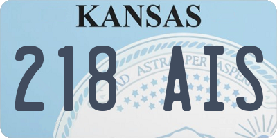 KS license plate 218AIS