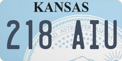 KS license plate 218AIU