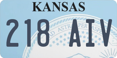 KS license plate 218AIV