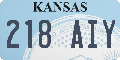 KS license plate 218AIY
