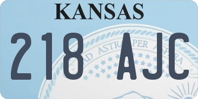 KS license plate 218AJC