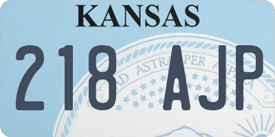 KS license plate 218AJP