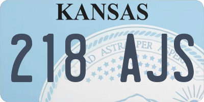 KS license plate 218AJS