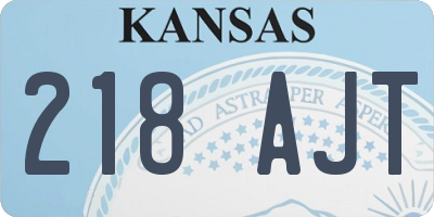 KS license plate 218AJT