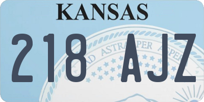 KS license plate 218AJZ