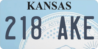 KS license plate 218AKE