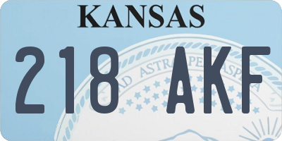 KS license plate 218AKF
