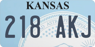 KS license plate 218AKJ