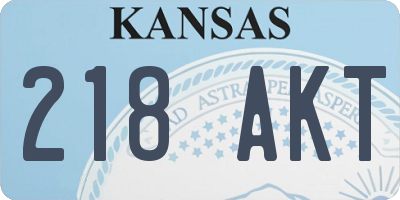 KS license plate 218AKT