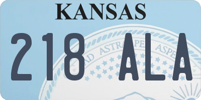 KS license plate 218ALA