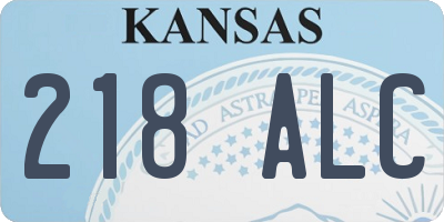 KS license plate 218ALC