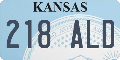KS license plate 218ALD