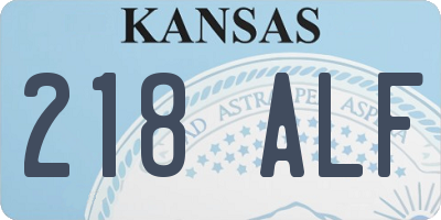 KS license plate 218ALF