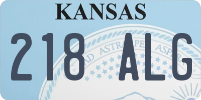 KS license plate 218ALG