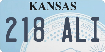 KS license plate 218ALI